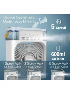 Okmore DD5005A Rgb Su Buharlı Ev-Ofis-Okul Portatif Fan (Beyaz) NT-118560