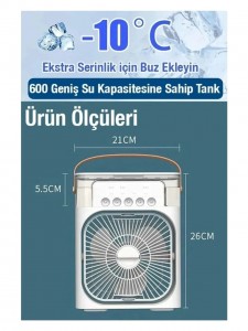 Okmore DD5005A Rgb Su Buharlı Ev-Ofis-Okul Portatif Fan (Beyaz) NT-118560