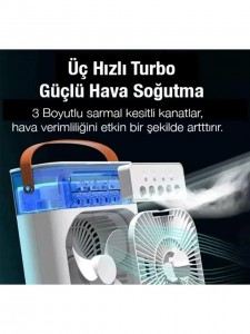 Okmore DD5005A Rgb Su Buharlı Ev-Ofis-Okul Portatif Fan (Beyaz) NT-118560