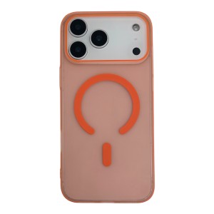 Nettech Apple iPhone 17 Pro Max Uyumlu Magsafe Mat Mika Arka Koruma Kılıf (Turuncu) NT-118877