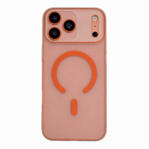 Nettech Apple iPhone 17 Pro Uyumlu Magsafe Mat Mika Arka Koruma Kılıf (Turuncu) NT-118883