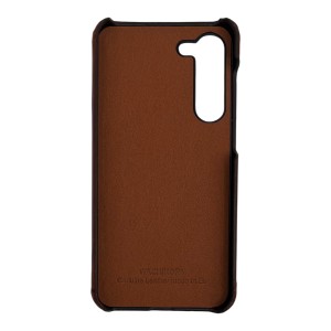 Zawa Samsung Galaxy S23 Plus Uyumlu Suni Deri Arka Koruma Kılıf (Kahverengi Açık) NT-118302
