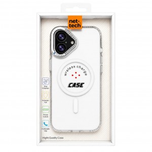 Nettech Apple iPhone 11 Uyumlu NT-N118 Taşlı Seri Arka Koruma Kılıf (Gri) NT-117436