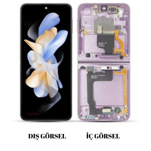 Teknonet Samsung Galaxy Z Flip 4 Uyumlu Service Org Lcd+Dokunmatik Lens+Orta Kasa+Batarya (Mor) NT-119093