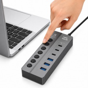 Nettech NT-OT011 7 in 1 USB To Type-c Dönüştürücü (Gri) NT-117101