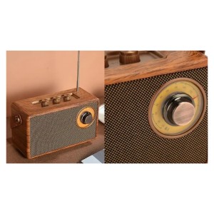 Music Apollo AS23 Nostalji Radyo Kablosuz Hoparlör - Speaker (Kahverengi) NT-119322
