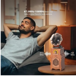 Music Apollo AS31 Nostalji Speaker Kablosuz Hoparlör - Speaker (Kahverengi) NT-119321