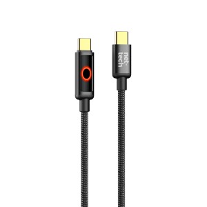 Nettech NT-DC59 100W İp Örgü 120 Cm Type-C To Type-C Şarj ve Data Kablosu (Siyah) NT-116329