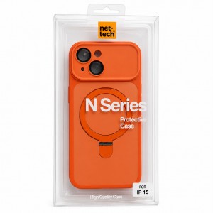 Nettech Apple iPhone 15 Uyumlu NT-N117 Magsafe Arka Koruma Kılıf (Turuncu) NT-117395