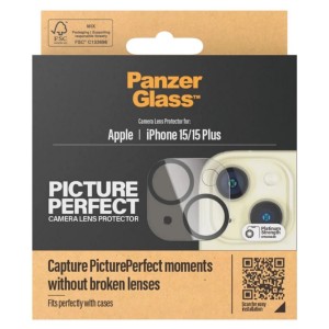 PanzerGlass Apple iPhone 15 Uyumlu Şeffaf Çerçeveli Seri Kamera Cam Koruyucu (Şeffaf) NT-119337
