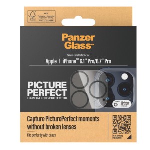 PanzerGlass Apple iPhone 15 Pro Uyumlu Şeffaf Çerçeveli Seri Kamera Cam Koruyucu (Şeffaf) NT-119336