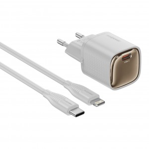 RealPower TCS20WWH GAN 20W 3000 mAh Type-C To Lightning Şarj Aleti (Beyaz) NT-119355