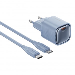 RealPower TCS20WWH GAN 20W 3000 mAh Type-C To Lightning Şarj Aleti (Gri) NT-119358