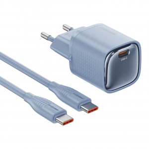 RealPower TCS30WWH GAN 30W 3000 mAh Type-C To Type-C Şarj Aleti (Mavi) NT-119359