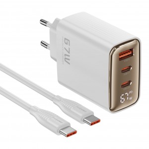 RealPower TCS67WWH GAN 67W 3000 mAh Type-C To Type-C Şarj Aleti (Beyaz) NT-119373