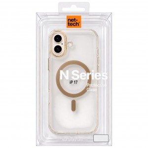 Nettech Apple iPhone 17 Uyumlu NT-N096 Şeffaf Seri Arka Koruma Kılıf (Gold) NT-117254