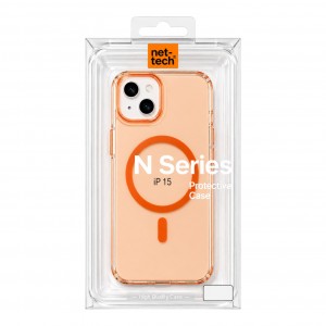 Nettech Apple iPhone 15 Uyumlu NT-N096 Şeffaf Seri Arka Koruma Kılıf (Kozmik Turuncu) NT-117260