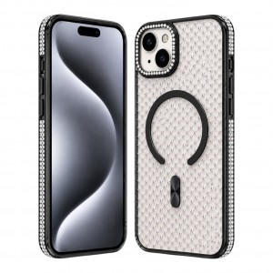 Nettech Apple iPhone 15 Uyumlu Taşlı Seri Arka Koruma Kılıf (Siyah) NT-119511