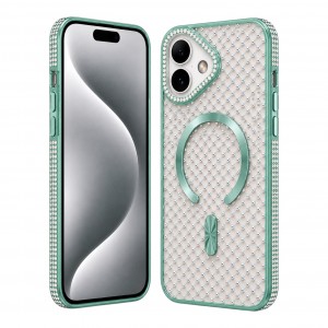 Nettech Apple iPhone 17 Uyumlu Taşlı Seri Arka Koruma Kılıf (Yeşil) NT-119479