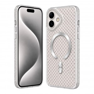 Nettech Apple iPhone 16 Uyumlu Taşlı Seri Arka Koruma Kılıf (Beyaz) NT-119495