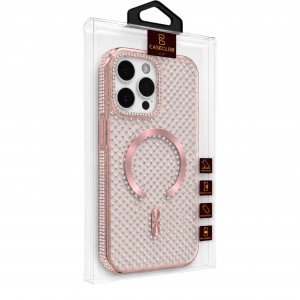 Nettech Apple iPhone 15 Pro Uyumlu Taşlı Seri Arka Koruma Kılıf (Pembe) NT-119508