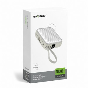 RealPower PB10KGR 22.5W 10000 MAh Taşınabilir Powerbank (Beyaz) NT-119369