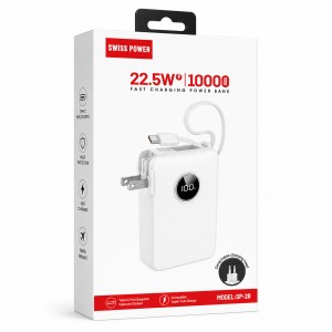 SwıısPower SP-28 22.5W 10000 MAh Taşınabilir Powerbank (Beyaz) NT-119379