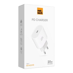 Nettech NT-HCH13 20W PD Şarj Aleti (Beyaz) NT-HCH13