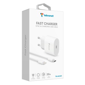 Teknonet TN-HCH11 20W PD 3000 mAh Lightning Şarj Aleti (Beyaz) NT-98784
