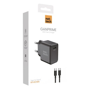 Nettech NT-HCH04 PD GaNPrime 30W Type-C To Type-C Şarj Aleti (Siyah) NT-HCH04