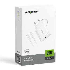 RealPower TC35WBK Gan 35W 3000 mAh Şarj Aleti (Beyaz) NT-119365