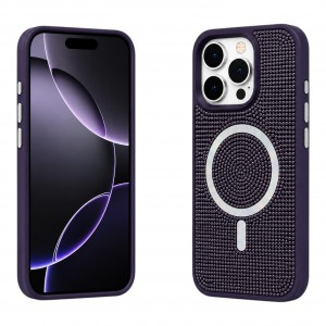 Nettech Apple iPhone 16 Pro Uyumlu Taşlı Seri Arka Koruma Kılıf (Mor) NT-119773