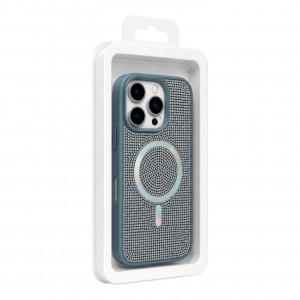 Nettech Apple iPhone 16 Pro Uyumlu Taşlı Seri Arka Koruma Kılıf (Mavi) NT-119769