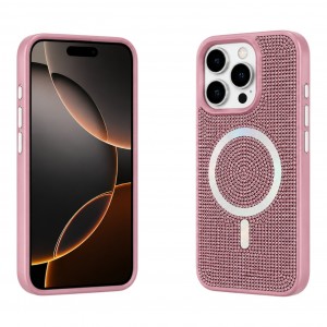 Nettech Apple iPhone 16 Pro Max Uyumlu Taşlı Seri Arka Koruma Kılıf (Pembe) NT-119764