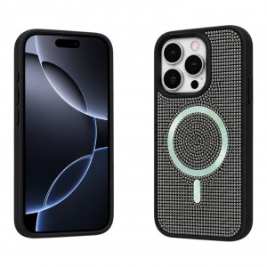 Nettech Apple iPhone 16 Pro Max Uyumlu Taşlı Seri Arka Koruma Kılıf (Siyah) NT-119766