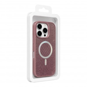 Nettech Apple iPhone 15 Pro Uyumlu Taşlı Seri Arka Koruma Kılıf (Pembe) NT-120484
