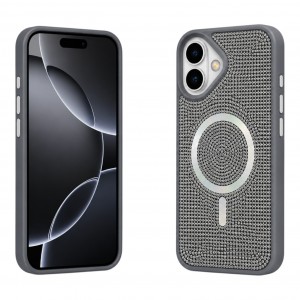 Nettech Apple iPhone 17 Uyumlu Taşlı Seri Arka Koruma Kılıf (Gri) NT-120477