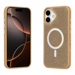 Nettech Apple iPhone 17 Uyumlu Taşlı Seri Arka Koruma Kılıf (Gold) NT-120476