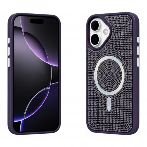 Nettech Apple iPhone 16 Uyumlu Taşlı Seri Arka Koruma Kılıf (Mor) NT-119775