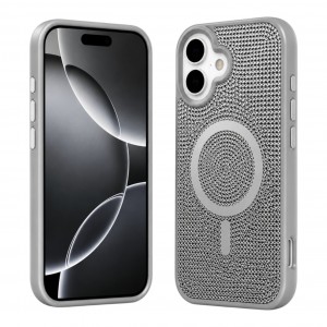 Nettech Apple iPhone 16 Uyumlu Taşlı Seri Arka Koruma Kılıf (Gri) NT-119776