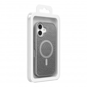 Nettech Apple iPhone 16 Uyumlu Taşlı Seri Arka Koruma Kılıf (Gri) NT-119776