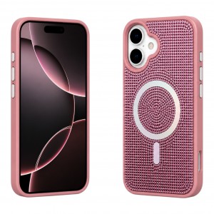 Nettech Apple iPhone 16 Uyumlu Taşlı Seri Arka Koruma Kılıf (Pembe) NT-119779