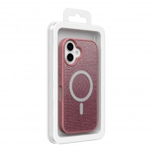 Nettech Apple iPhone 16 Uyumlu Taşlı Seri Arka Koruma Kılıf (Pembe) NT-119779