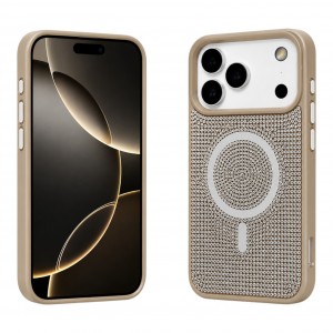 Nettech Apple iPhone 17 Pro Uyumlu Taşlı Seri Arka Koruma Kılıf (Gold) NT-120471