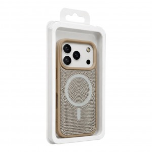 Nettech Apple iPhone 17 Pro Uyumlu Taşlı Seri Arka Koruma Kılıf (Gold) NT-120471