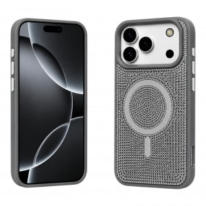 Nettech Apple iPhone 17 Pro Max Uyumlu Taşlı Seri Arka Koruma Kılıf (Gri) NT-120469