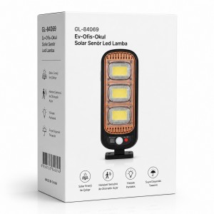 Nettech GL-84069 Ev-Ofis-Okul Solar Senör Led Lamba (Siyah) NT-105845
