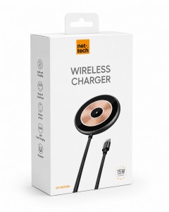 Nettech NT-WCH06 PD Magsafe 15W Kablosuz Wireless Şarj (Siyah) NT-WCH06