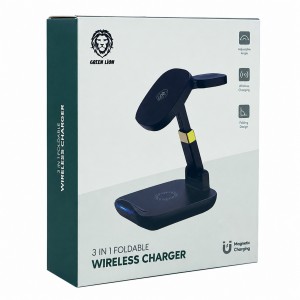 Green Lion 6 ın 1 Foldable 15W Kablosuz Wireless Şarj (Siyah) NT-100681