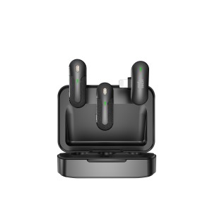 Nettech NT-0T09 Aluminyum Lightning Kablosuz Yaka Mikrofonu (Siyah) NT-107448